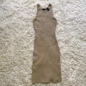 Tan Bodycon Dress Moda International Size XXS